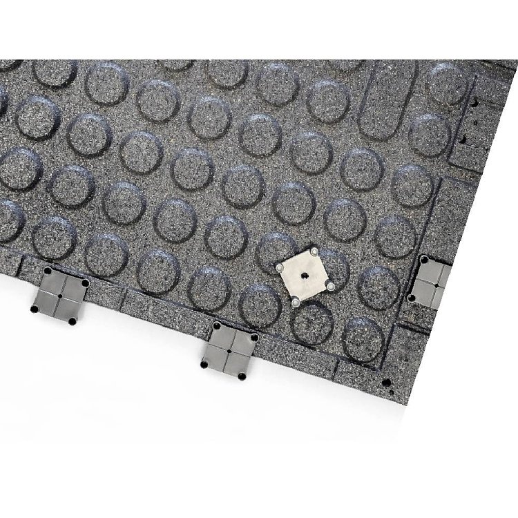 Δάπεδο Γυμναστηρίου Double Layer (Black+Grey+Yellow 70%) 100x100x2cm με Connectors ALPINE