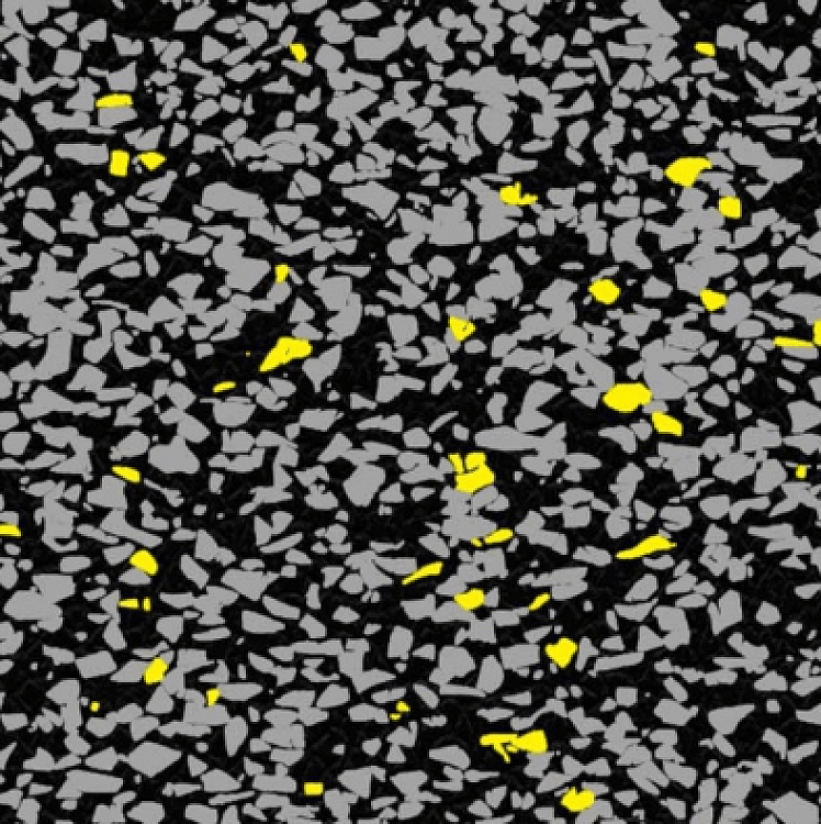 Δάπεδο Γυμναστηρίου Double Layer (Black+Grey+Yellow 70%) 100x100x2cm με Connectors ALPINE